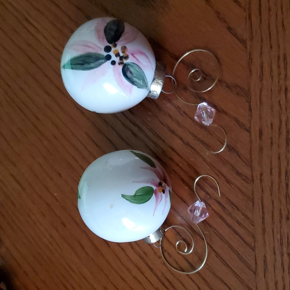 Two  Porcelain vintage Christmas ornaments.